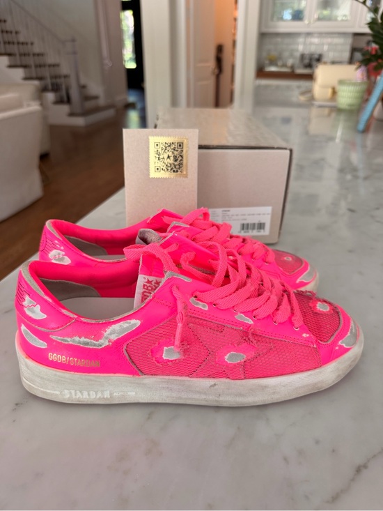 Golden Goose Shoes - Golden Goose Women’s Stardan Neon Pink Leather Sneakers, worn twice, 39